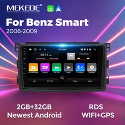 MEKEDE Android 13 AUTO Bilradio Stereo 2Din for Mercedes Benz Smart Fortwo 451 2006-2009 CarPlay WIFI Multimedia Video Player BT