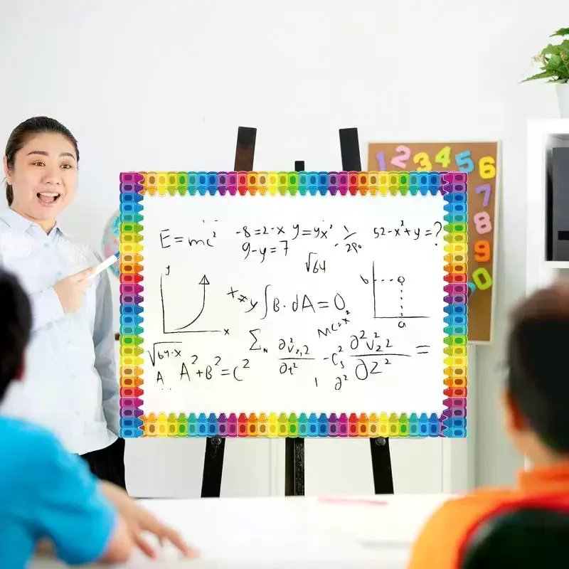 Self Adhesive Rainbow Pencil Edge Stickers Chalkboard Bulletin Board Border Paper 3inch Border Classroom Decors 1Roll