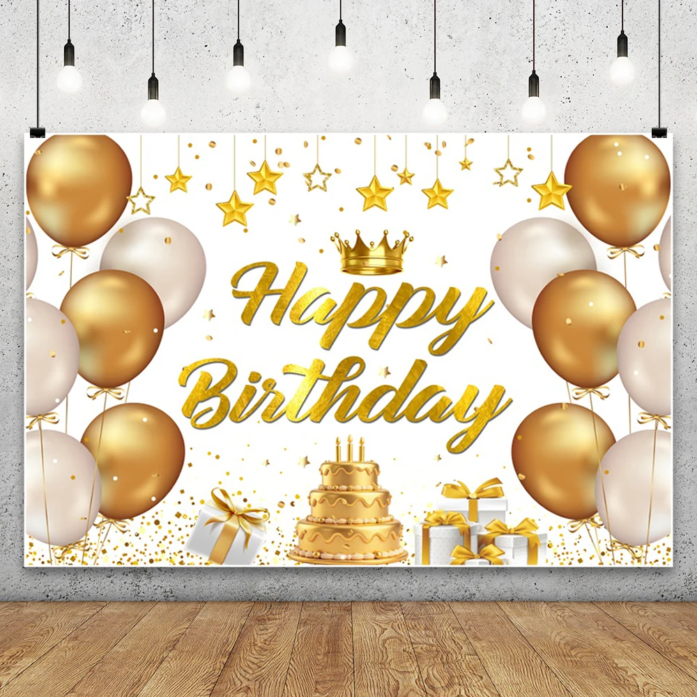 Sparkling Golden Balloons Photography Backdrop Customized Name Adult 18th Coming-of-age Ceremony Birthday Party Photo Background