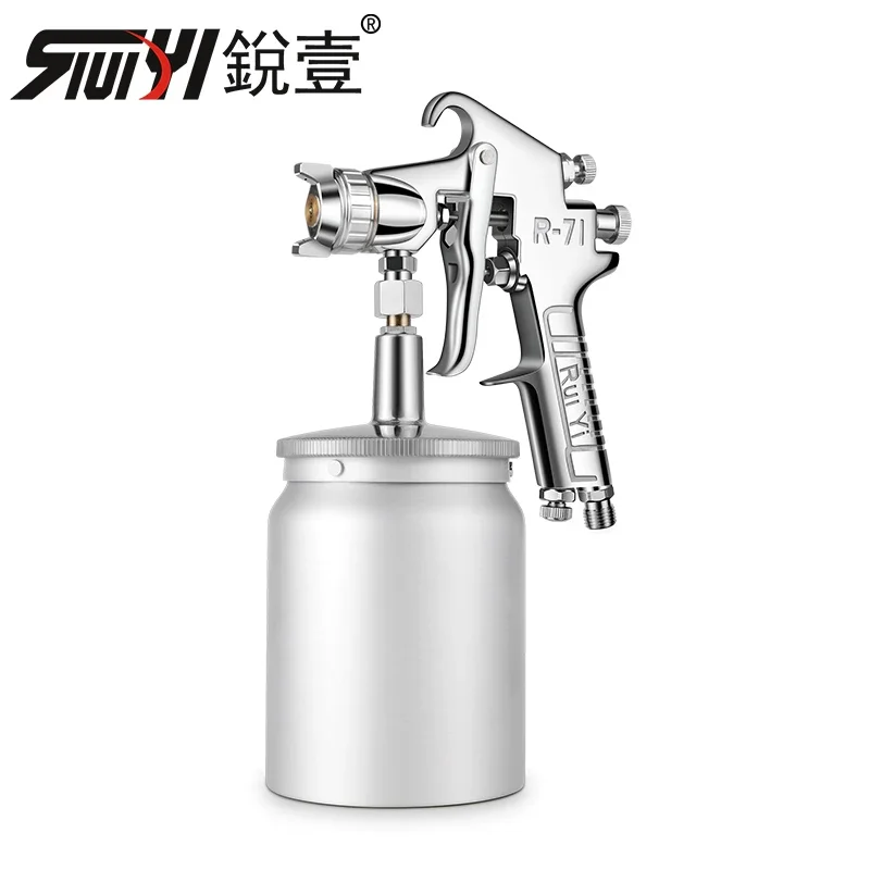 Ruiyi W71 High Atomization Upper and Lower Pot Paint Spray Gun Pneumatic Paint Spray Gun for Automotive and Furniture Spraying