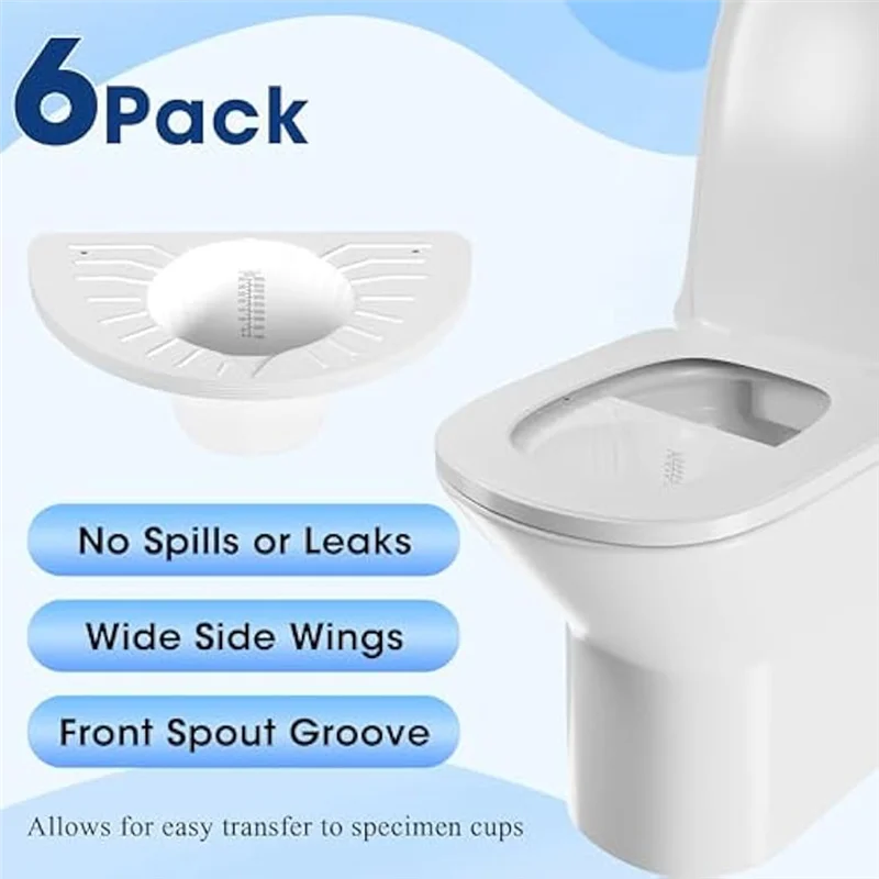 

【Exclusive!】Urine Hats 6-Pack, Universal Toilet Hat Design To Catch Urine, 30 Oz/900 Cc Pee Urinal Cup Container Set