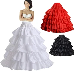 Full Shape Hoop Skirt 5 Ruffles Layers Ball Gown Petticoat Underskirt Slip for Wedding Dress Adjustable Waist