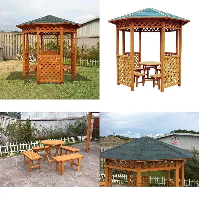 Octagonal Wooden Pavilion Outdoor Canopy