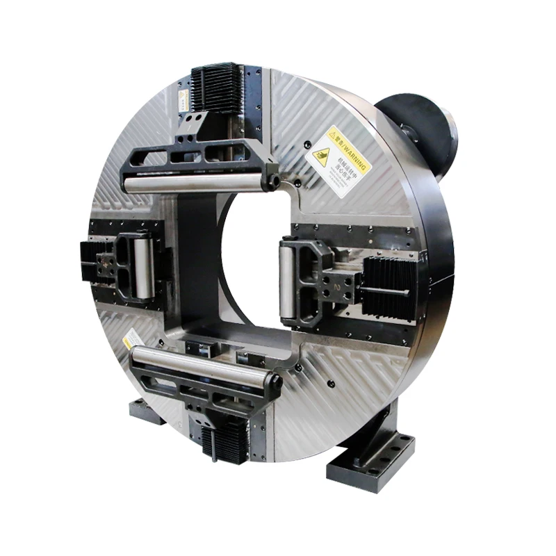Professional Four-jaw Fully Enclosed Structure 365mm Hollow Pneumatic Rotary Chuck for Heavy   Tube Cutting Machine