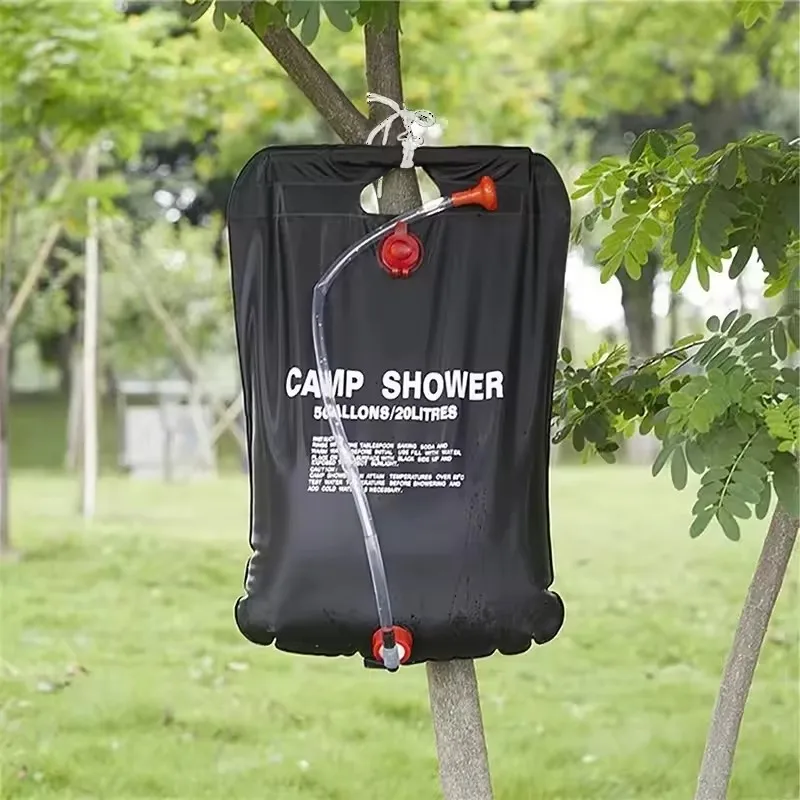 Outdoor Shower Bags 20L Foldable Solar Shower Bag Outdoor Bath Water Bag Camping Sun Compact Heated Water Shower Bags Scrubbi