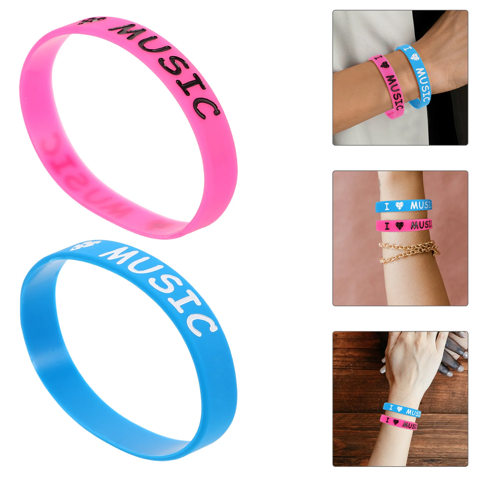 12 stuks I Love Music siliconen polsbandjes kleurrijke festivalarmbanden feestartikelen concertaccessoires siliconen polsbandjes