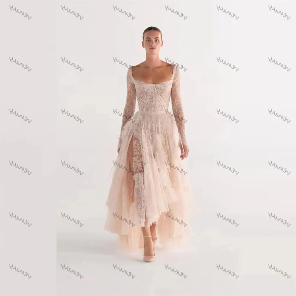 Charming Wedding Dresses A Line Bridal Gowns Lace Tiered Robes For Formal Party свадебное платье Vestidos De Novia Customized