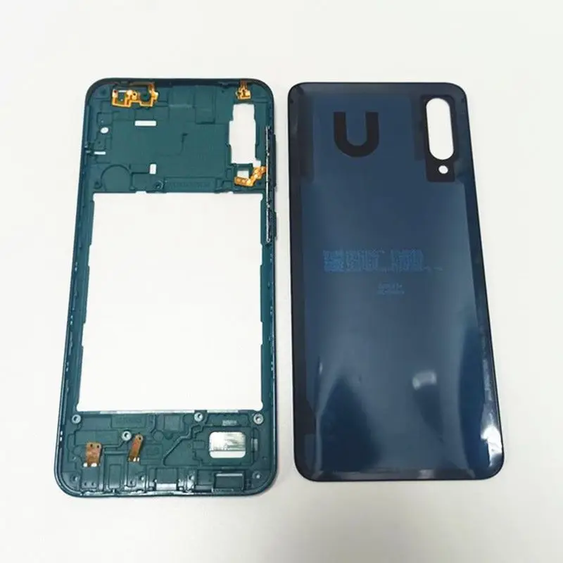 For Samsung Galaxy A30s A307 Full Housing Case Middle Frame Battery Back Cover Rear Door  Sticker Replace