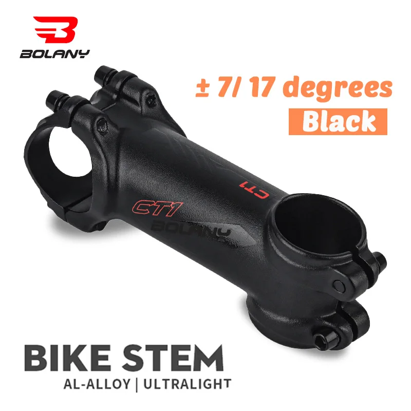 BOLANY Bicycle handlebar stem 90mm Mountain Road bike handlebar riser ± 7degrees 17 degrees 31.8mm bike table Cycling long stem