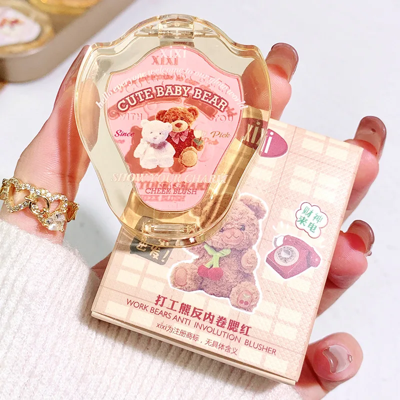 Cute Baby Bear  Blush Watercolor Blush Matte Mineral Blush Powder Bright Shimmer Face Blush Kawaii Makeup Korean