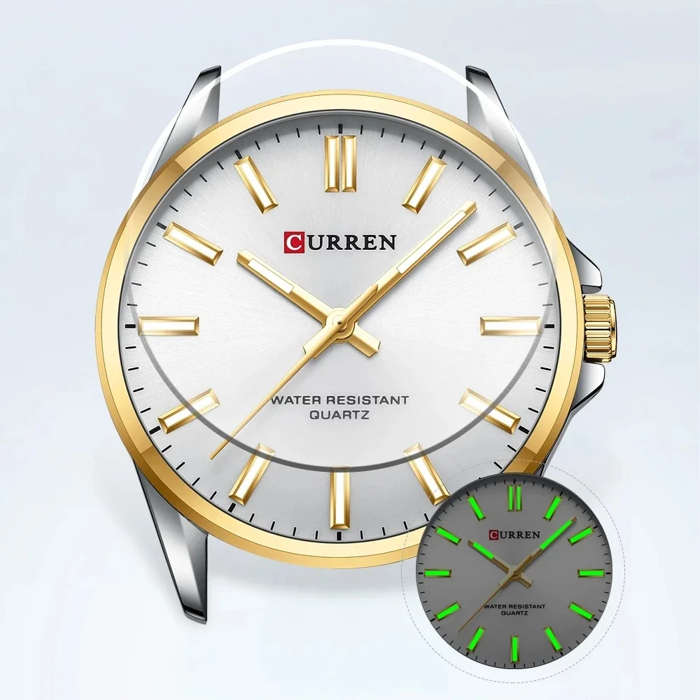 CURREN New Men Watch Fashion Casual Stainless Steel Watches Simple Male Round Dial Quartz Wristwatches Clock Relogios Masculinos