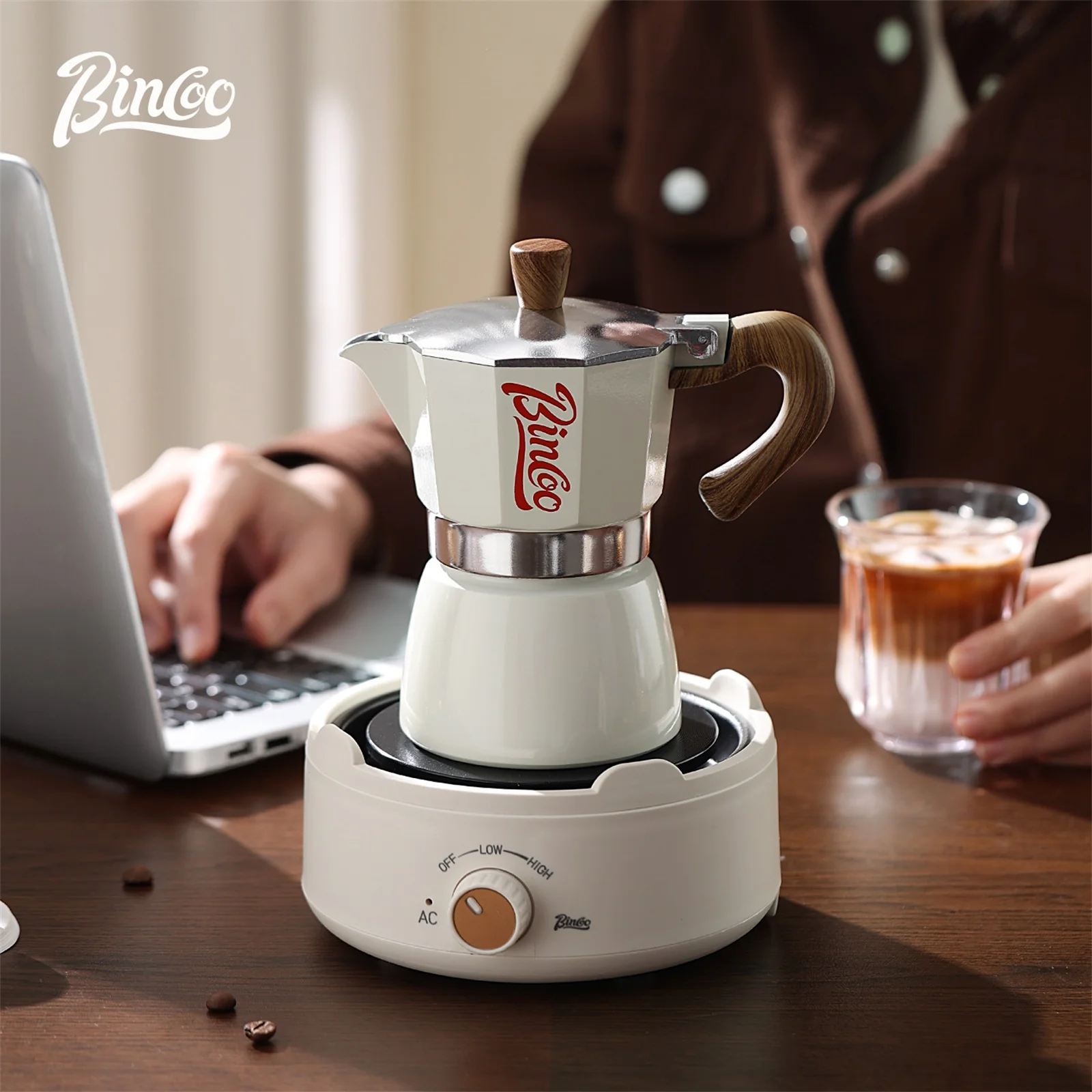 

Bincoo Premium Moka Pot Brewing System with Small Espresso Machine for Home Set Ideal for Beginners and Coffee Enthusiasts