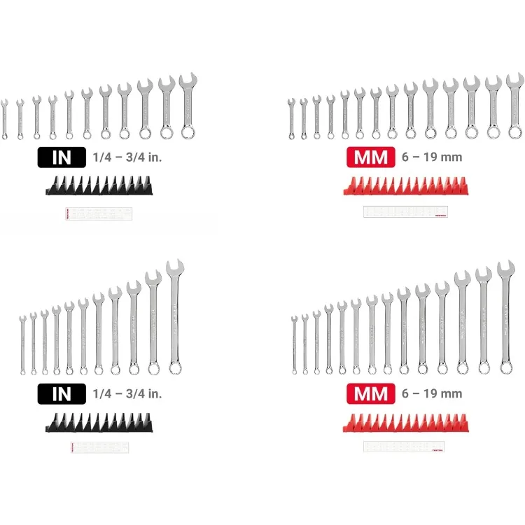 Stubby and Standard Length Combination Wrench Set with Modular Slotted Organizer, 50-Piece (1/4-3/4 in., 6-19 mm) | WCB95901