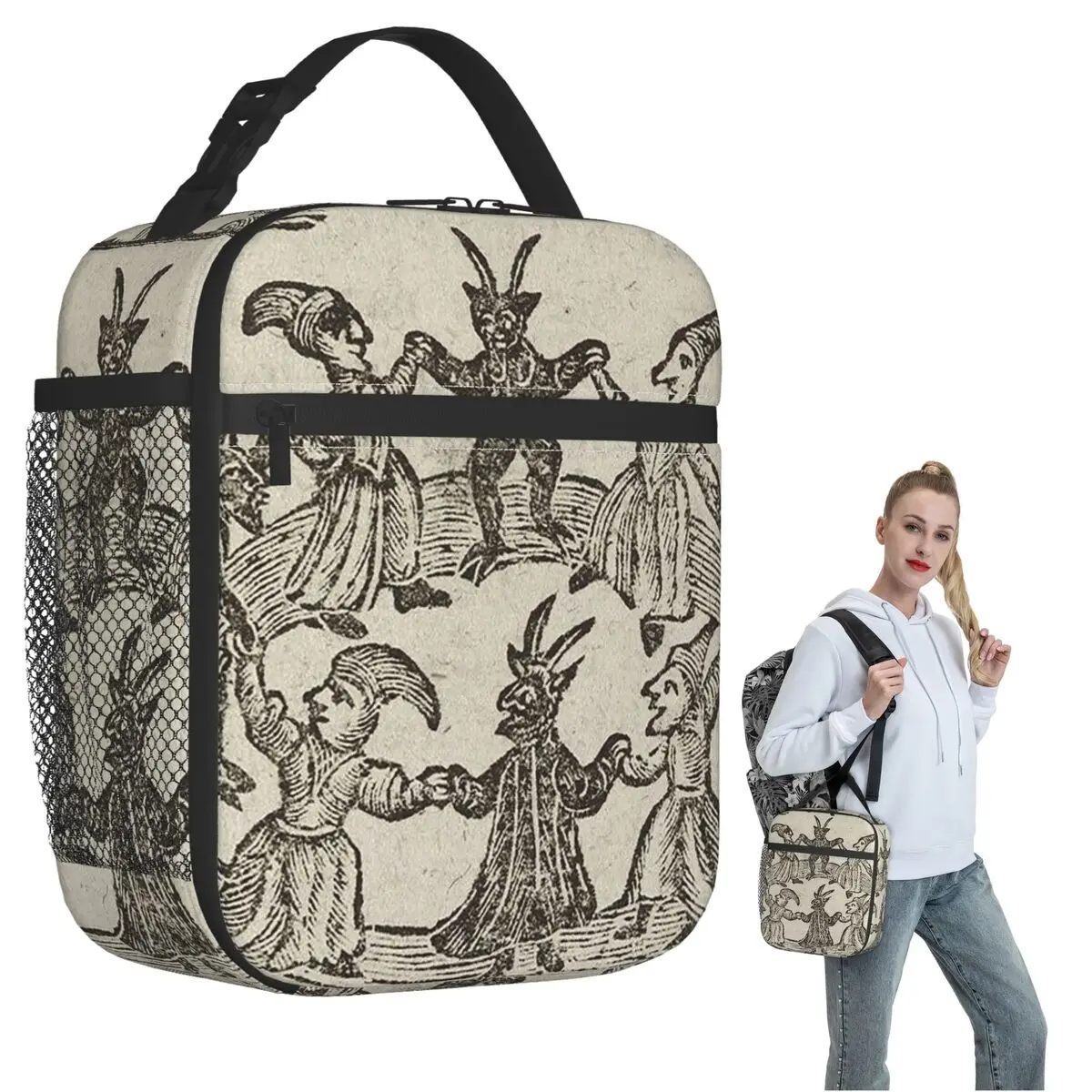 Witches Circle Dance Insulated Lunch Bag for Women Kids Leakproof Food Boxes Thermal Lunch Box Tote