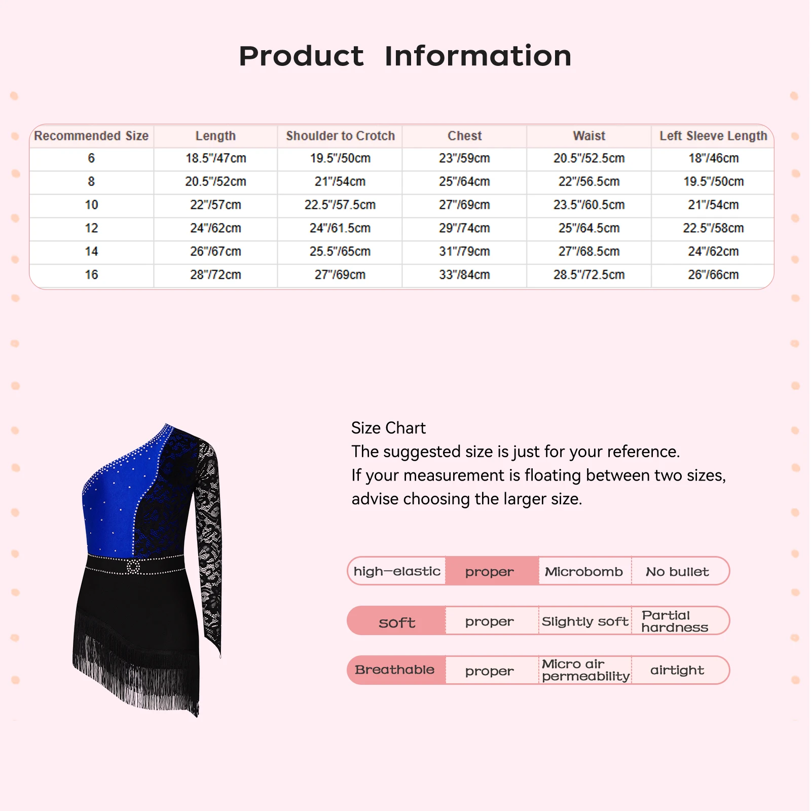 Kids Girls Jazz Latin Dance Dress Shiny Rhinestones Lace One Long Sleeve Tassels Dancewear Samba Rumba Cha Cha Dance Costumes