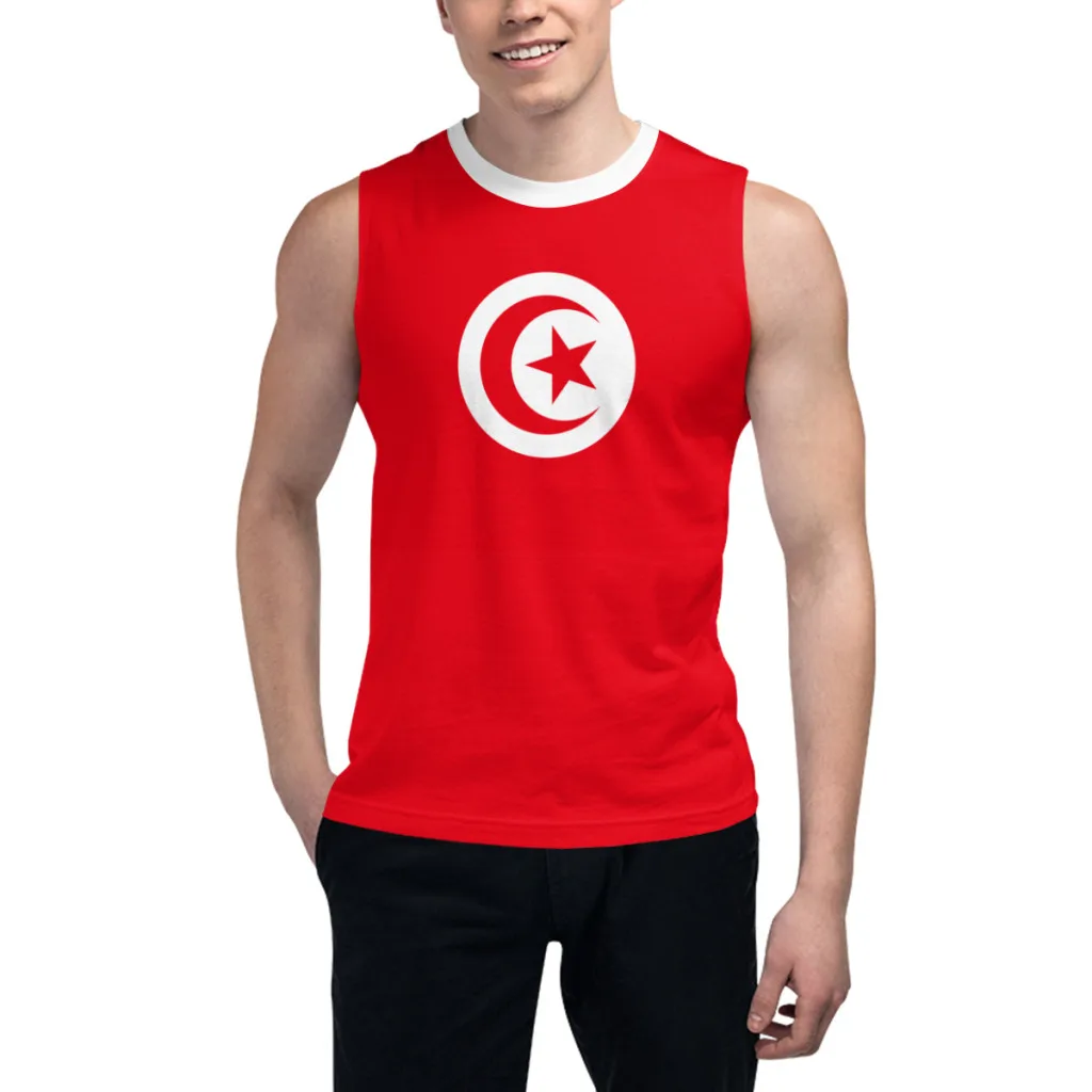 Sleeveless T-shirt Tunisia Flag 3D Men's Boys Tshirt Gyms Tank Tops Fitness Joggers Basketball Training Vest