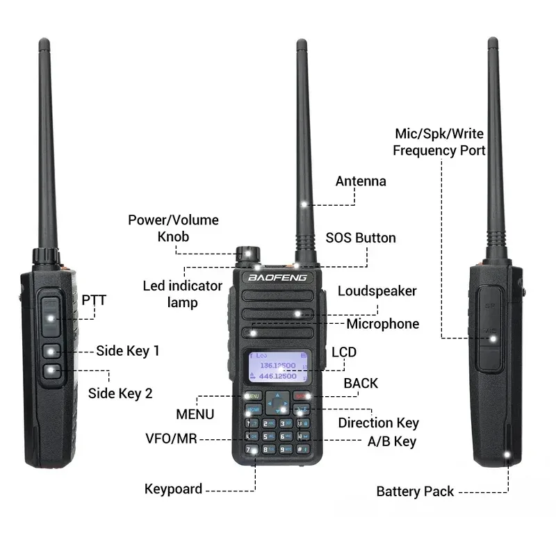 Baofeng DR-1801 Walkie Talkie DMR Two Way วิทยุ Dual Band ชั้น I ชั้น II Dual Time Slot Uhf Digital Poste วิทยุ