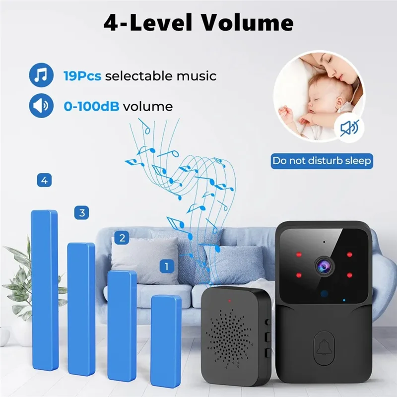 Wifi Doorbell Home Tuya Wifi Wireless Doorbell DC AC แบตเตอรี่ขับเคลื่อนกล้อง Bell Alexa Google Doorbell กล้อง (A) ทนทาน