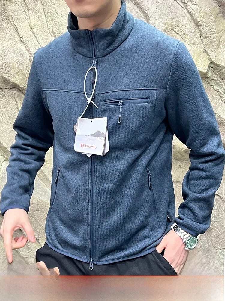 

Heavyweight Double Color Yarn Thi Needle Construction High End Autumn Winter Fce Lined Warm Men's Jaet Outerwear