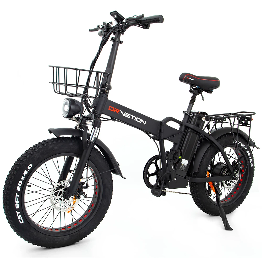 DRVETION AT20 Pro Bremsen Elektrofahrrad Leistungsstarker Motor 48V20AH Batterie Elektrofahrrad für Erwachsene 20,4 Zoll All-Terrain-Reifen E-Bike