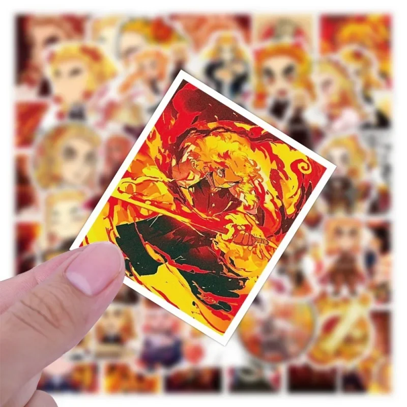 10/25/50Pcs Kimetsu No Yaiba Rengoku Kyoujurou Anime Stickers Graffiti Waterproof Sticker Kid Toys