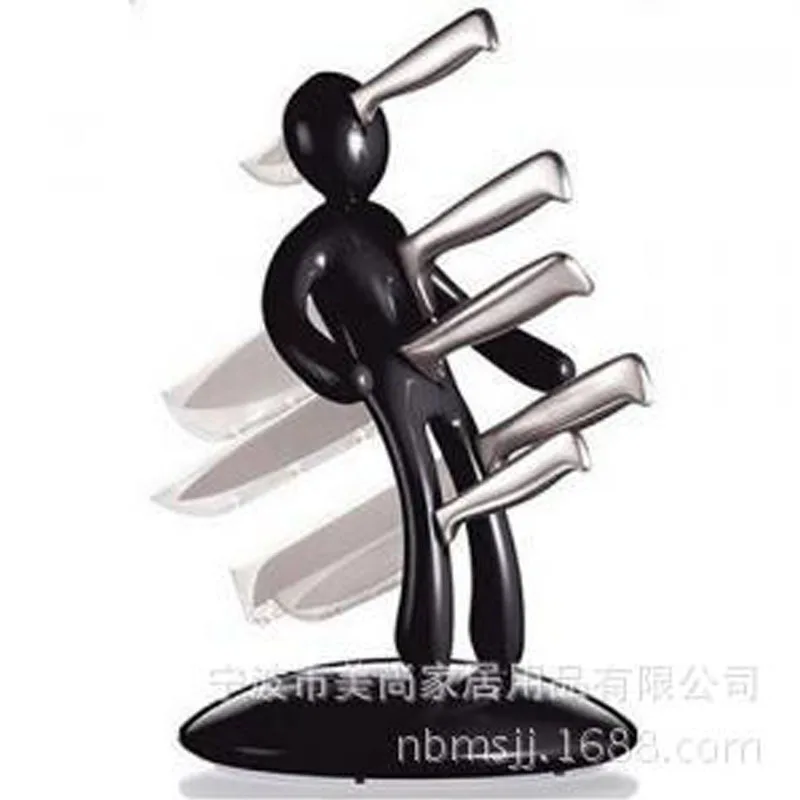 Knife Holder Stabbed Man Knife Holder Innovative Design Stainless Steel Knife Sets with Unique Holder Strong (Without knife)