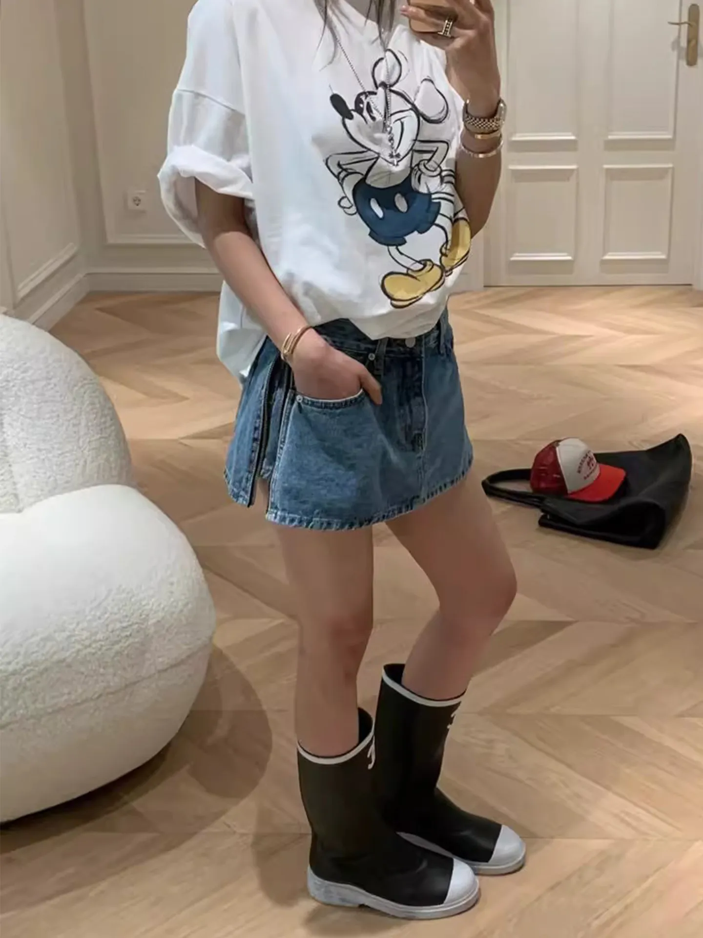 ZHISILAO New High Waist A-line Mini Shorts Women Vintage Casual Y2K Denim Shorts Summer 2026