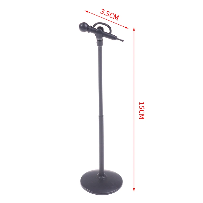 لعبة نموذج ميكروفون صغير لطيف من البلاستيك دمية ، إكسسوارات أثاث مصغرة ، مجموعة واحدة