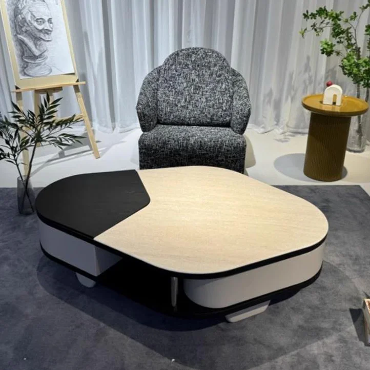 

#YSS Light Luxury Marble Telescopic Coffee Table Modern Simple Small Living Room Home Special-Shaped Storage Coffee Table