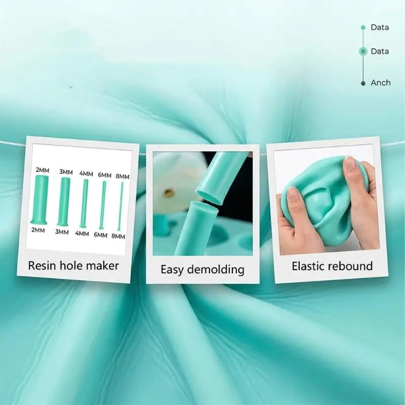 Silicone Resin Pendant Mold with Built-In Hole Posts for Jewelry Craft