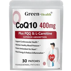 30 Patches CoQ10 Transdermal Patches with PQQ, Supports Heart, Brain, Immune System, Energy