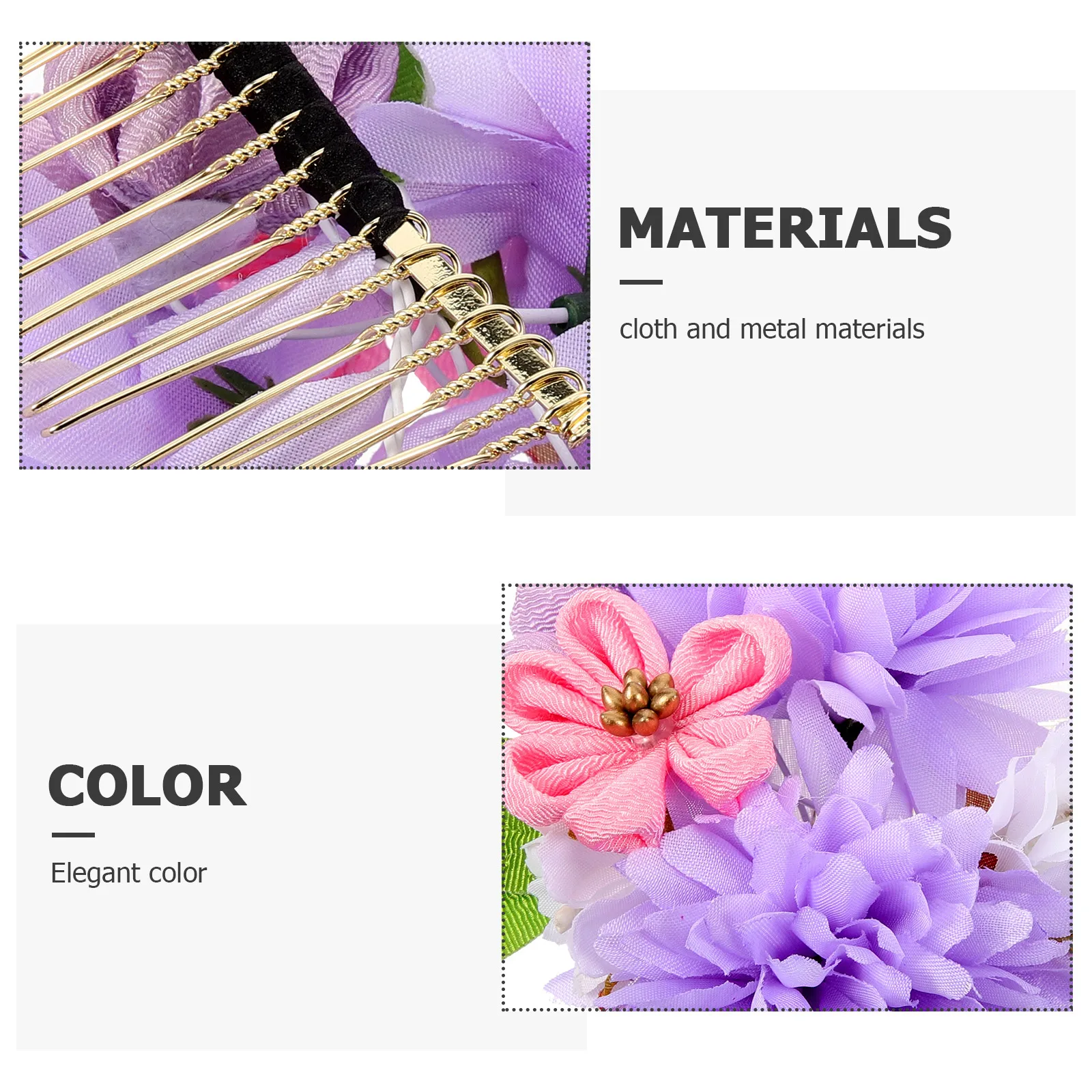 

2 Pcs Purple Hair Flowers Floral Clips for Women Bathing Dress Accessories Summer Festival Elegant Charm Lightweight