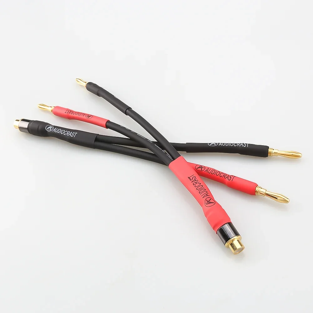 15cm HiFi Audio Cable Female RCA to 2 Banana Plug Cable Amplifier Speaker Adapter Cable Banana Speaker