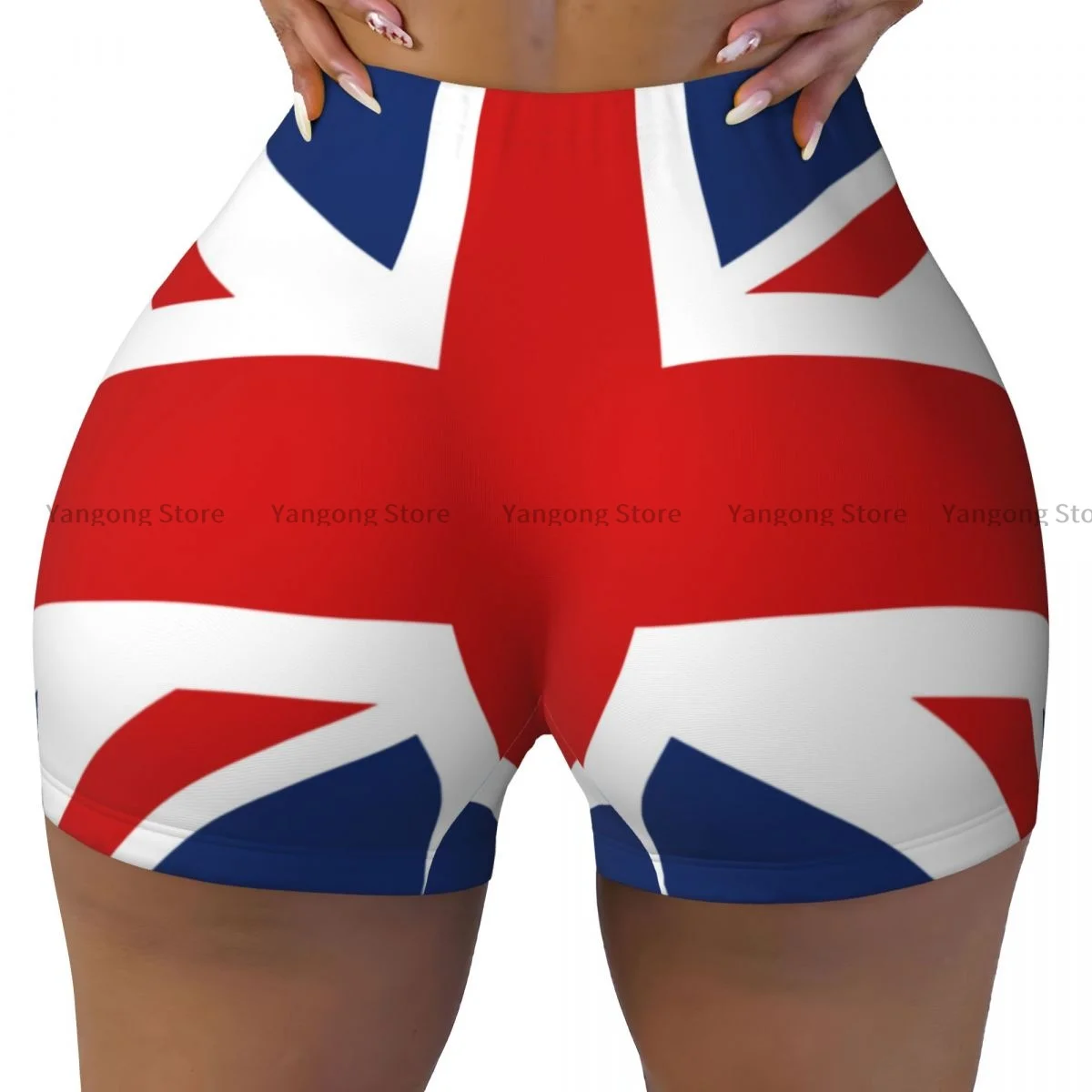 

Sexy tight hip sports shorts UK British Flag fitness women's comfortable yoga shorts