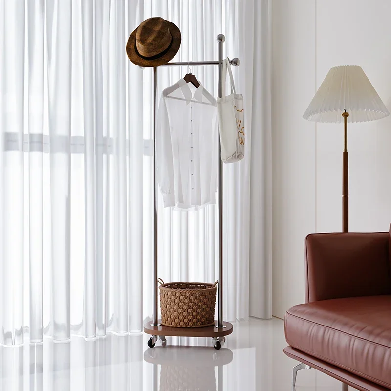 Medieval retro floor coat rack Home Internet celebrity clothes rack Living room indoor vertical simple hanger