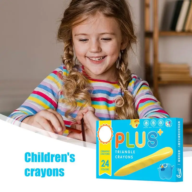 Kids Crayon Set Washable School Crayons Easy Grip Triangular Crayons Vibrant Beeswax Crayons Unbreakable For Kids Birthdays