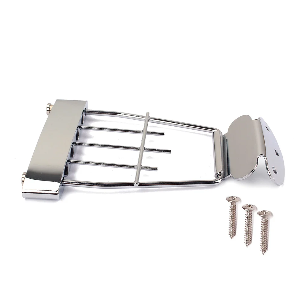 

4 String Bridge Replacement Zinc Alloy Plated Finish Compatible Bass 15Mm Spacing Easy Install Diy Guitar Parts For