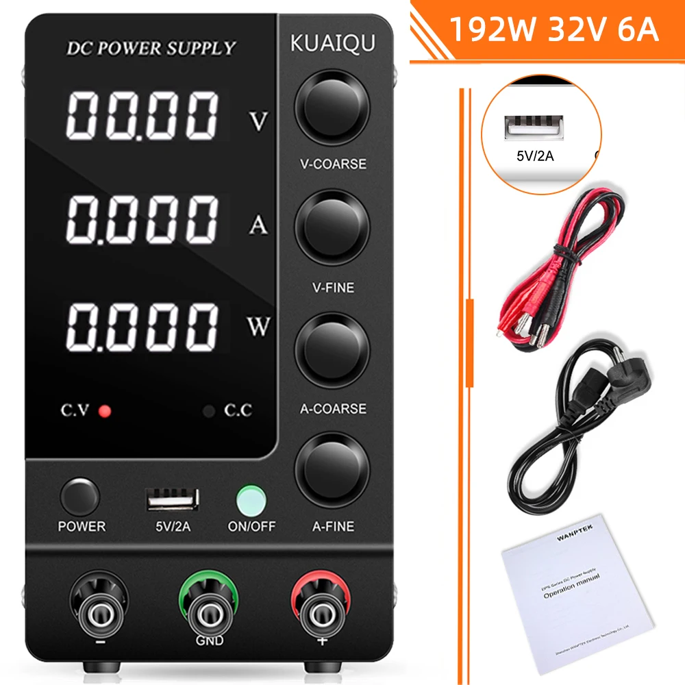 KUAIQU DC Labornetzteil 30 V 60 V 120 V Einstellbarer Spannungsregler Tischschaltnetzteil Voreingestellter Stromausgang