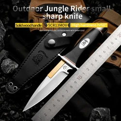 HUANGFU 5CR13MOV Alloy Steel Military Tactical Knife Outdoor Wildlife Blade Sharp Fixed Blade Hunting Knife Collection Gift