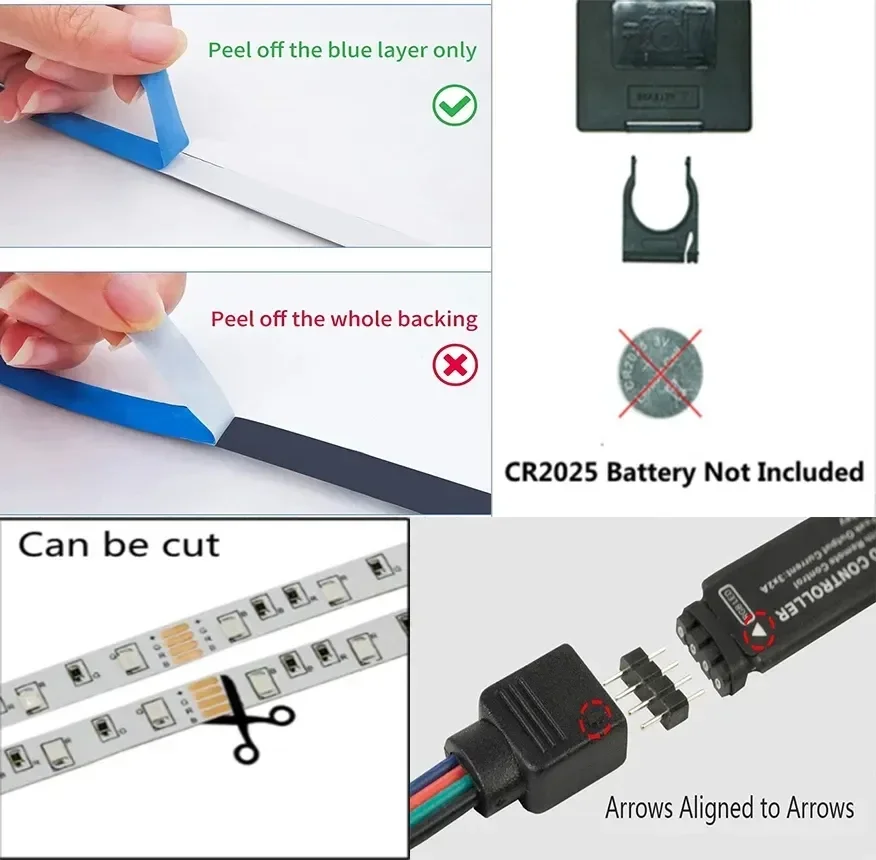 Strisce luminose a led RGB 5V USB Bluetooth Wifi 5 10 metri Nastro adesivo a led Decorazione della stanza da parete a led Stringa di ghiaccio Fascia di illuminazione natalizia