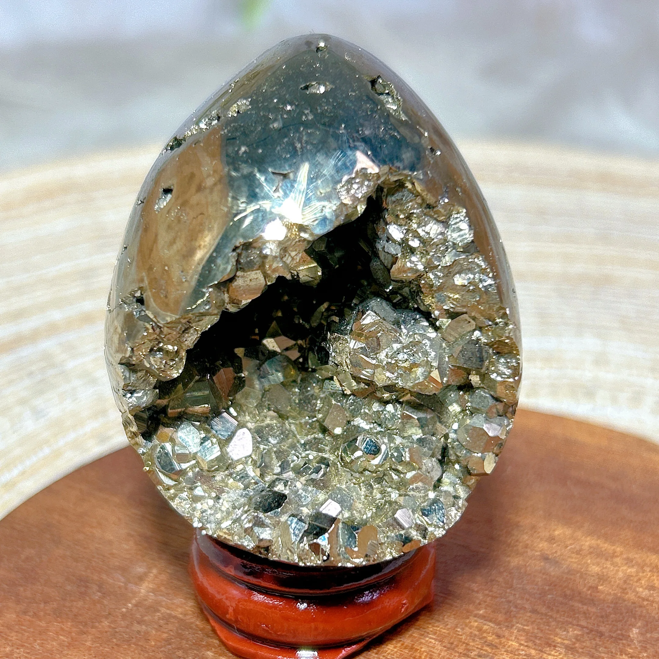 

Natural Crystal Pyrite Geode Eggs High Quality Ore Mineral Precious Stone Home Desk Decoraions Sculpture Gift