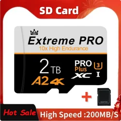 Carte mémoire Mini SD haute capacité pour caméra de surveillance, carte Flash TF, A10, classe 10, 2 To, 1 To, 512 Go, 256 Go