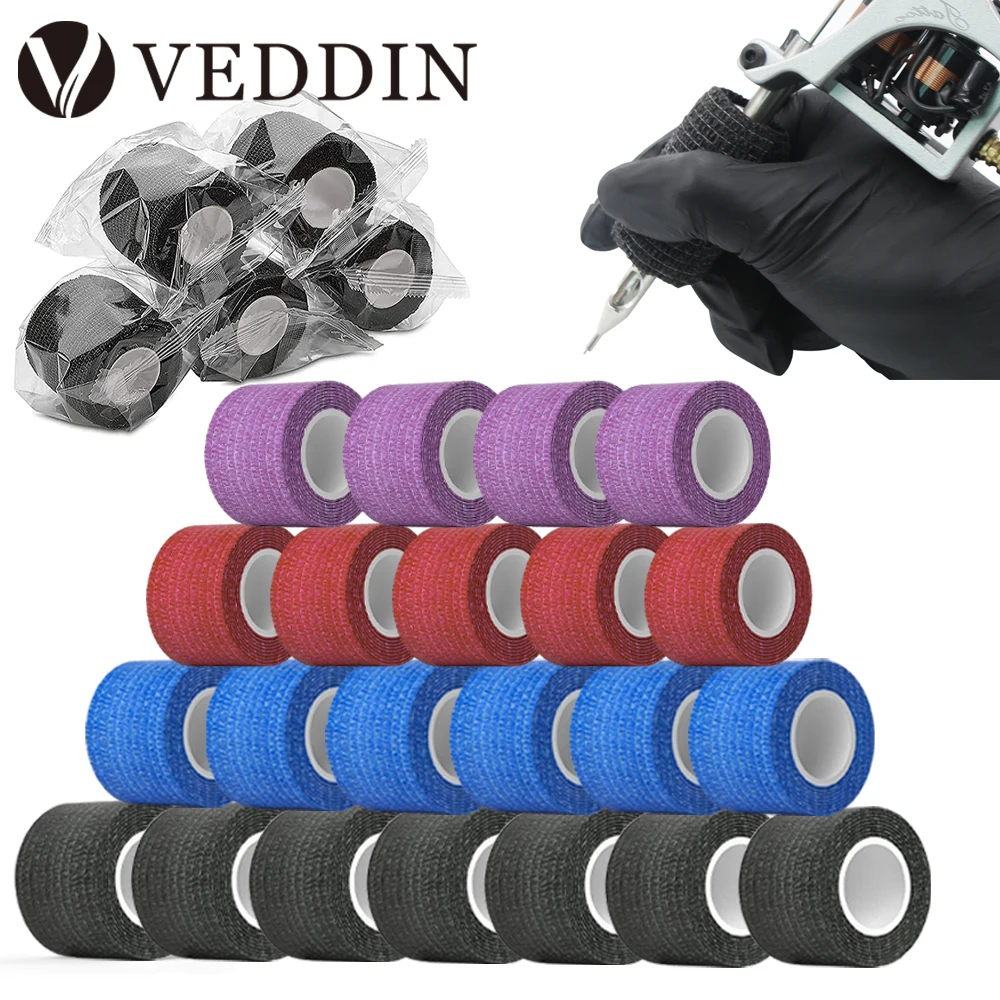 1/4/12/20/40/80/96pcs Tattoo Grip Tapes Wrap Disposable Black Blue Red Tattoo Bandage Tattoo Grip Machine Tape Tube Accessories