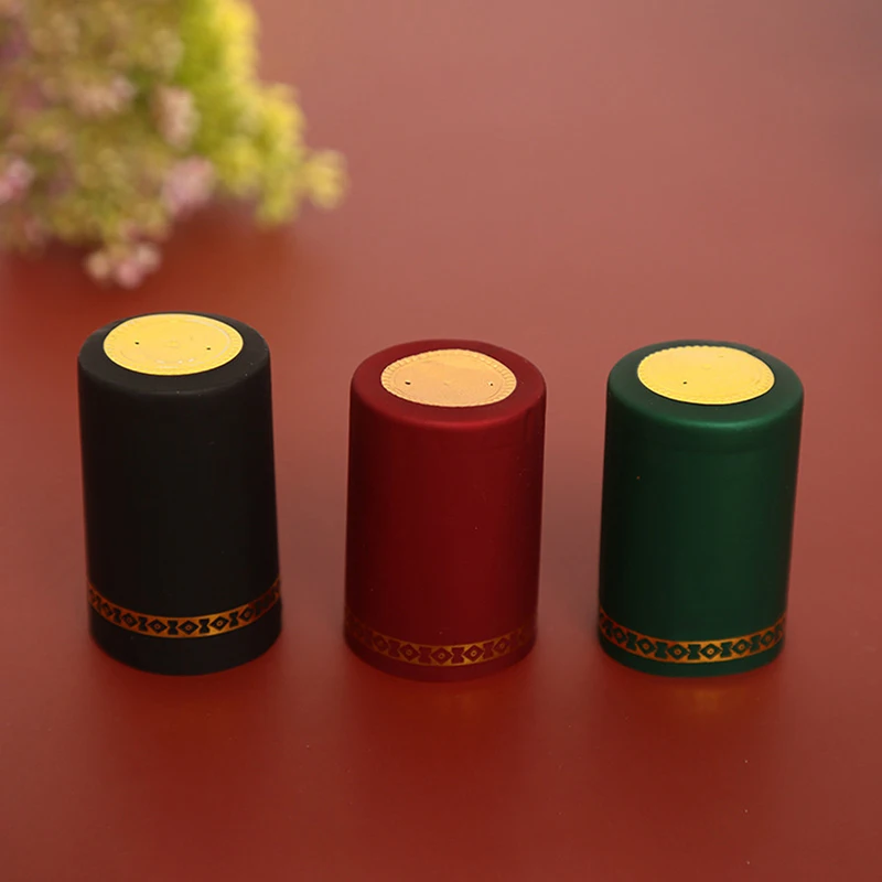 10/100pcs Heat Shrink Capsules Wine Bottle Capsules PVC Shrinkable Cap Beer Shrink Film Wrap for Straight Mouth Bottle