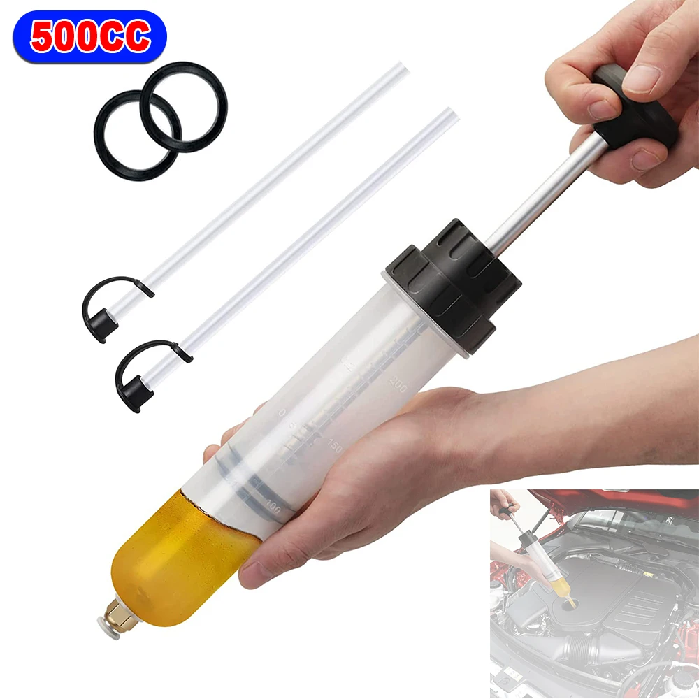 Car Oil Fluid Extractor 500/200cc Filling Syringe Bottle Transfer Automotive Fuel Extraction Hand Pump Dispenser Auto Tool