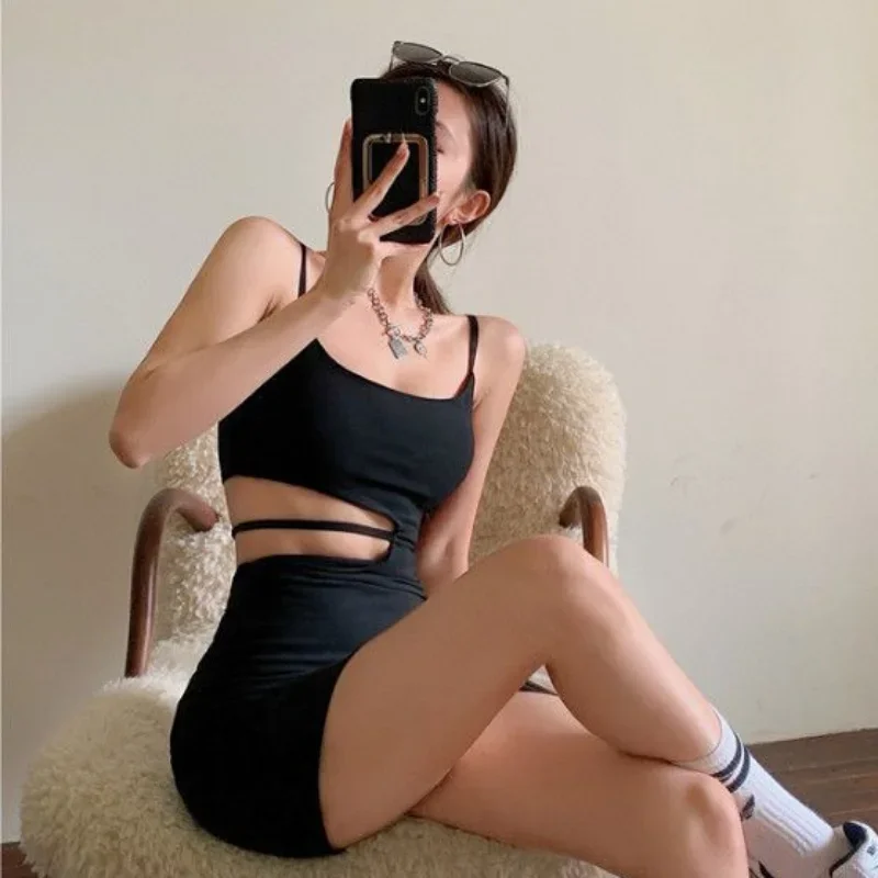 Sheath Dresses Women Hollow Out Sexy Mini Irregular New Arrivals Pure Chic Party Korean Style Female Mature Casual Temperament image 3