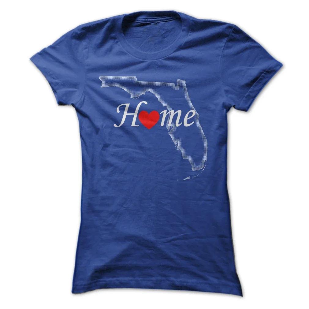 

Новая женская футболка с надписью «I Love My Home Florida»