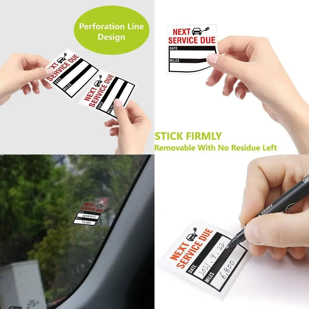 

31BC Black Blue Service Reminder Stickers Easy-Peel with No Writable 150 Pack