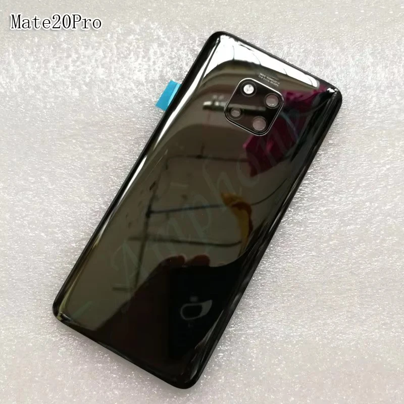 New Tempered Glass Back Cover For HW Mate 20 Pro Spare Parts Back Battery Cover Door Housing+Camera frame+Flash cover