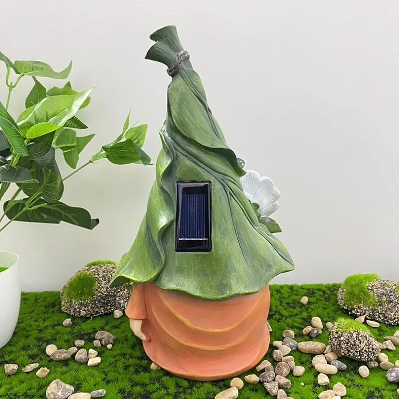 

Dwarf Garden Decoration Solar Outdoor Resin Statue Garden Dwarf Elf Solar Light Decoration Desk Accessories Feng Shui Angel